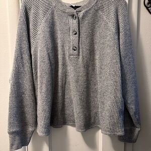 Old Navy Waffle Knit Gray Henley
